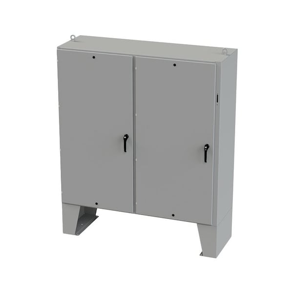 3 Point Latch with Coinproof/Padlock Handle Electrical Enclosures, 72 in H, 24 in D, 73 in W